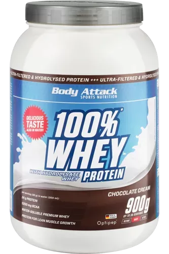 Body Attack, 100% WHEY PROTEIN, 900 g Restposten